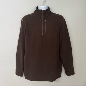 REI Quarter-Zip Mens Kodiak Brown Pullover Sweater - Large